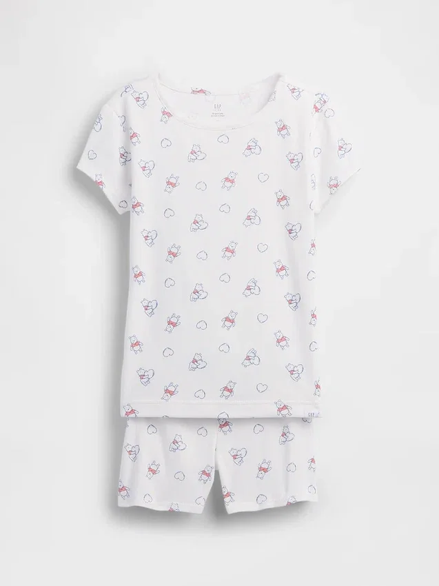 Pyjamas-set för barn med Winnie the Pooh i ekologisk borstad bomull i Shorts