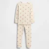 Pyjamas-set för barn och spädbarn i ekologisk borstad bomull med Pumpkin Bear-motiv