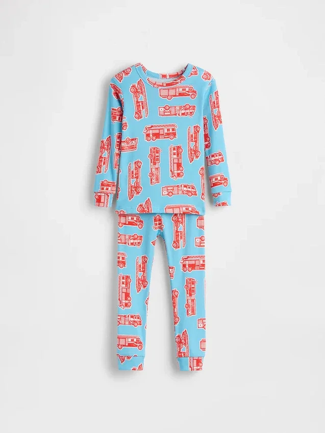 Pyjamas-set i ekologisk borstad bomull för Baby & Småbarn