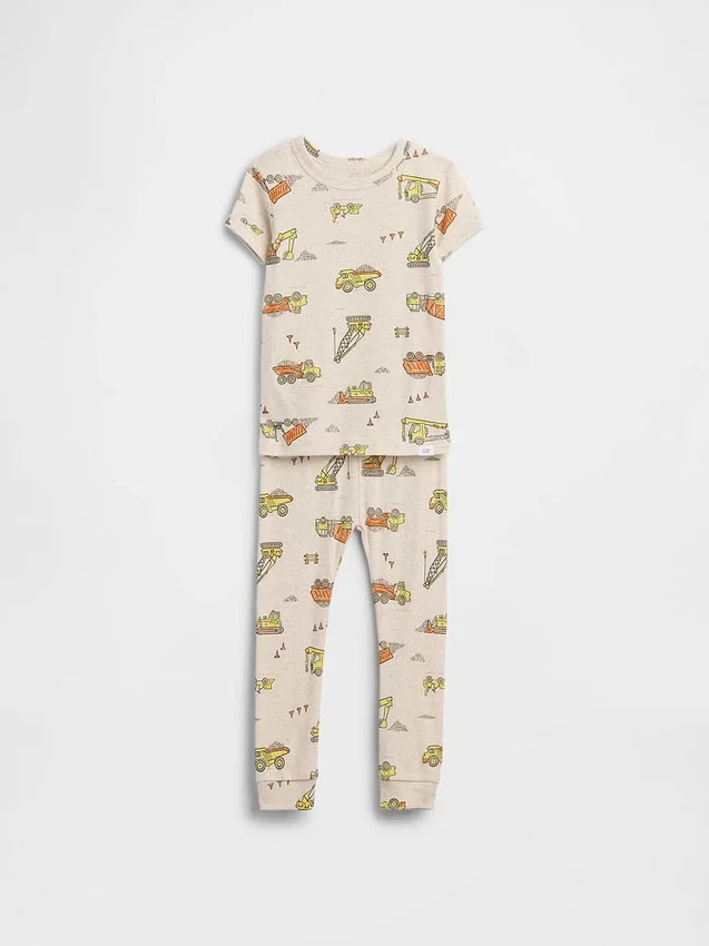 Pyjamas-set i ekologisk borstad bomull för Baby & Småbarn