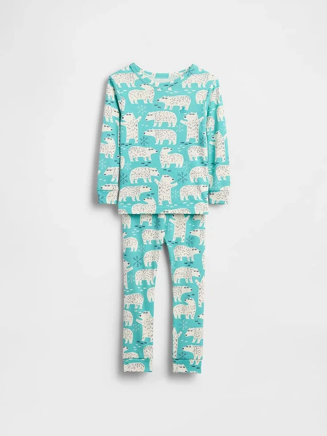 Pyjamas-set i ekologisk borstad bomull för Baby & Småbarn