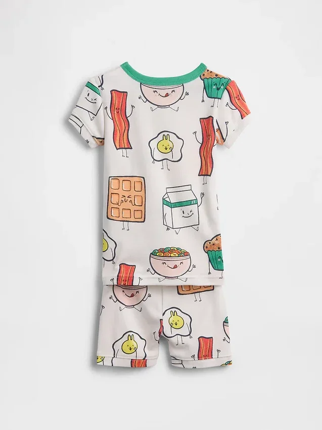 Pyjamas-set i ekologisk borstad bomull för Baby & Småbarn