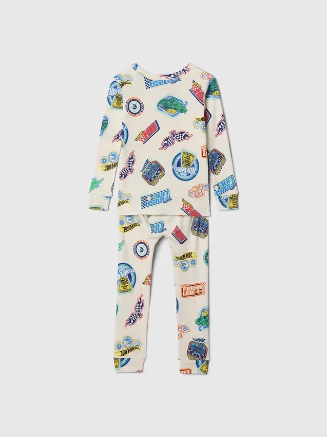 Pyjamas-set i ekologisk borstad bomull för Baby & Småbarn med Hot Wheels-motiv