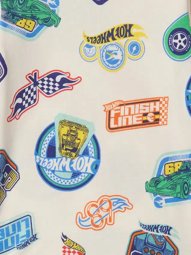 Pyjamas-set i ekologisk borstad bomull för Baby & Småbarn med Hot Wheels-motiv