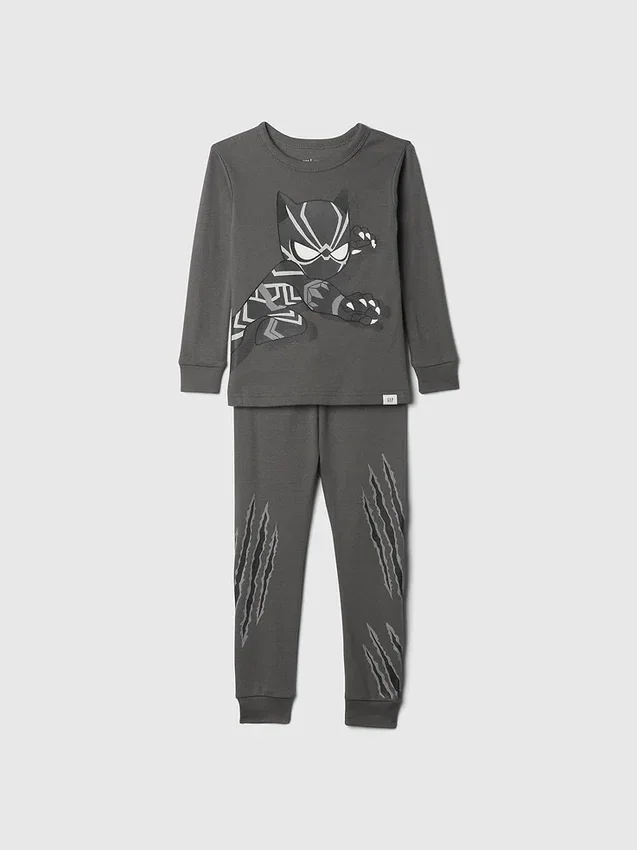 Pyjamas-set i ekologisk borstad bomull för Baby & Småbarn med Marvel-motiv