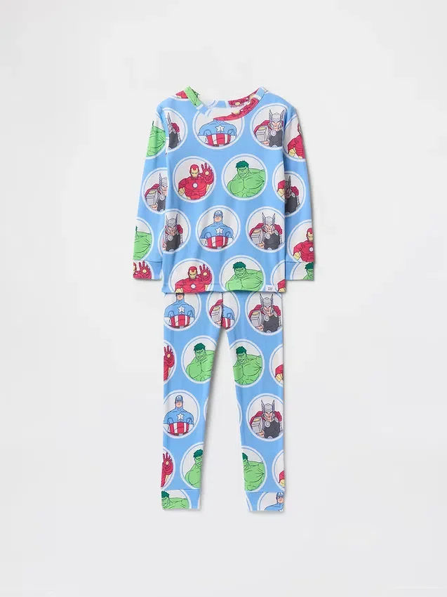Pyjamas-set i ekologisk borstad bomull för Baby & Småbarn med Marvel-motiv