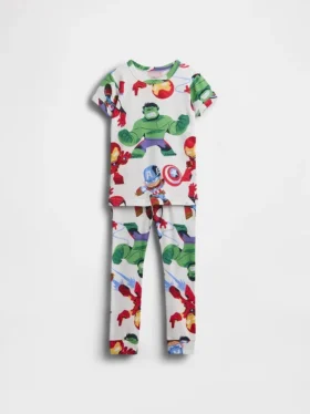 Pyjamas-set i ekologisk borstad bomull för Baby & Småbarn med Marvel-motiv