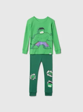 Pyjamas-set i ekologisk borstad bomull för Baby & Småbarn med Marvel-motiv