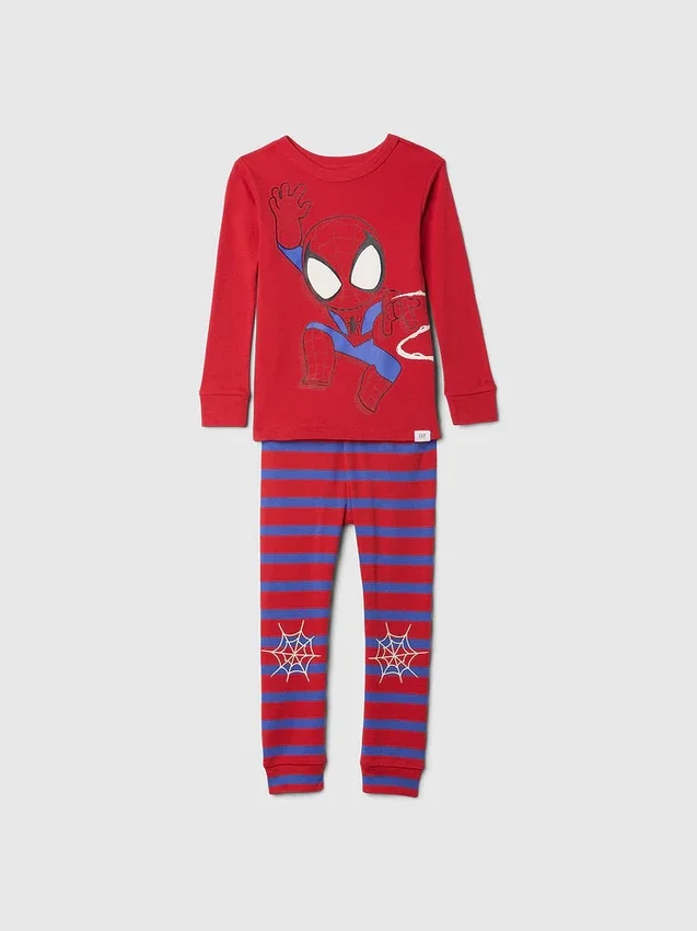 Pyjamas-set i ekologisk borstad bomull för Baby & Småbarn med Marvel-motiv
