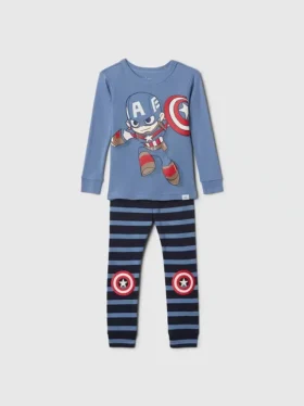 Pyjamas-set i ekologisk borstad bomull för Baby & Småbarn med Marvel-motiv