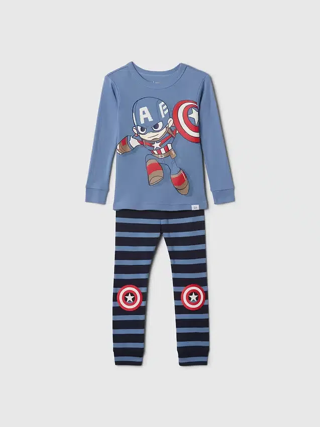 Pyjamas-set i ekologisk borstad bomull för Baby & Småbarn med Marvel-motiv
