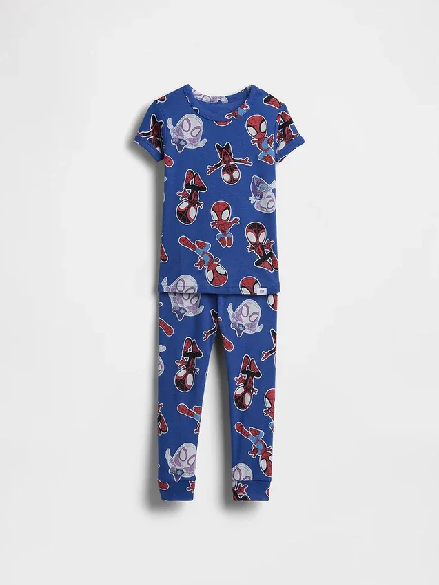 Pyjamas-set i ekologisk borstad bomull för Baby & Småbarn med Marvel-motiv