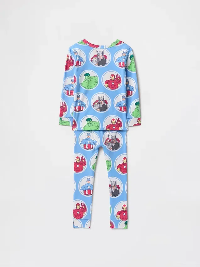 Pyjamas-set i ekologisk borstad bomull för Baby & Småbarn med Marvel-motiv