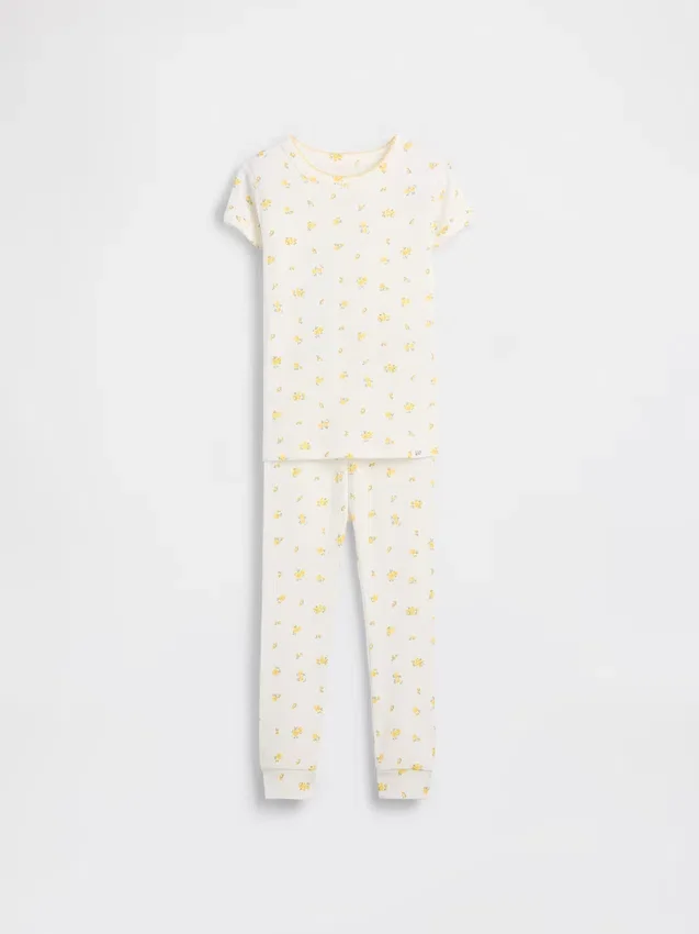 Pyjamas-set i ekologisk borstad bomull för barn och spädbarn