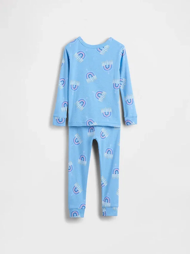 Pyjamas-set i ekologisk borstad bomull för barn och spädbarn