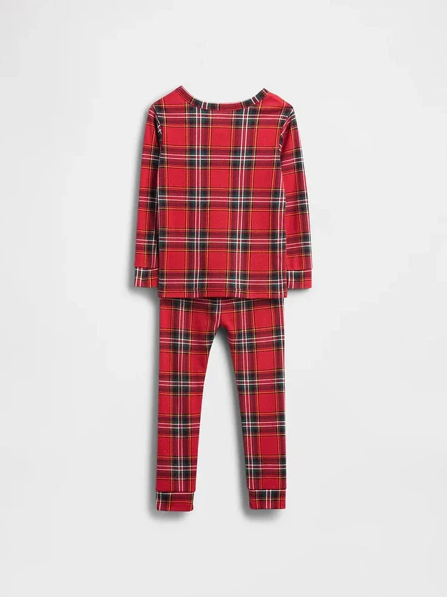 Pyjamas-set i ekologisk borstad bomull för barn och spädbarn