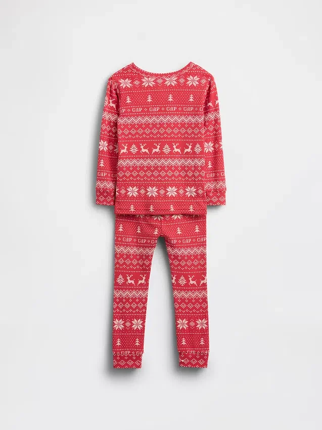 Pyjamas-set i ekologisk borstad bomull för barn och spädbarn