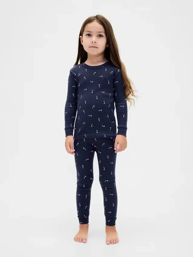 Pyjamas-set i ekologisk borstad bomull för barn och spädbarn