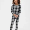 Pyjamas-set i ekologisk borstad bomull för barn och spädbarn