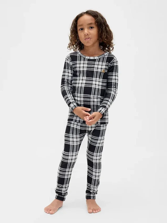 Pyjamas-set i ekologisk borstad bomull för barn och spädbarn