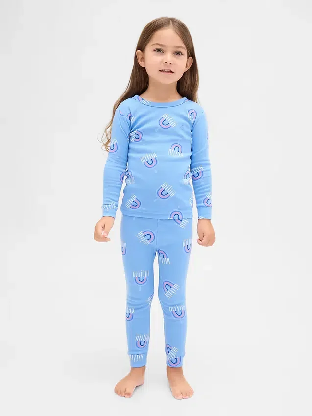 Pyjamas-set i ekologisk borstad bomull för barn och spädbarn