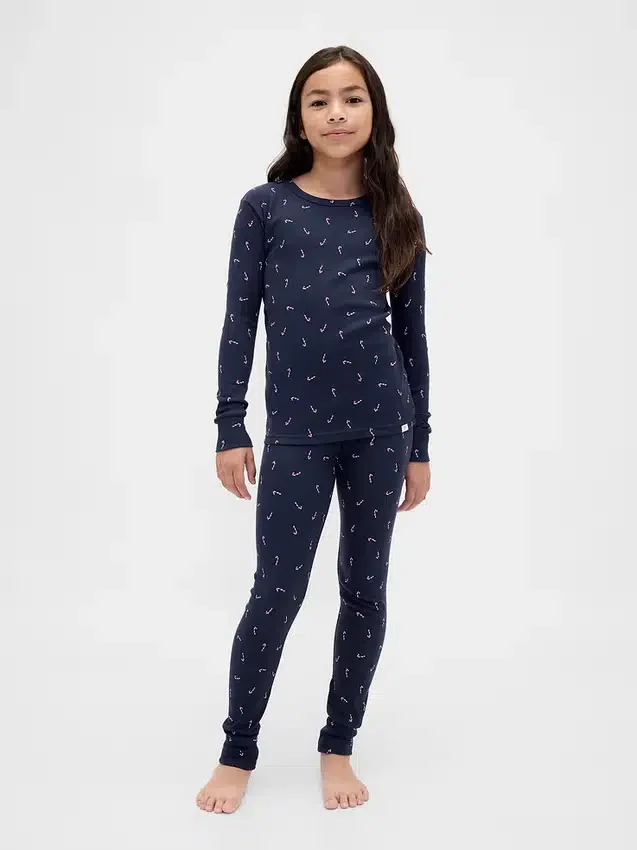 Pyjamas-set i ekologisk borstad bomull för barn och spädbarn