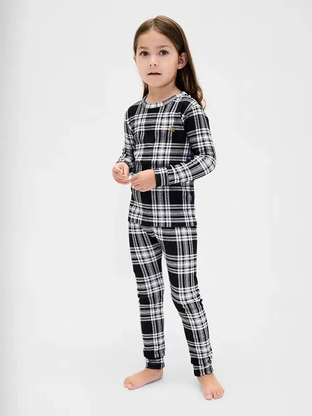Pyjamas-set i ekologisk borstad bomull för barn och spädbarn