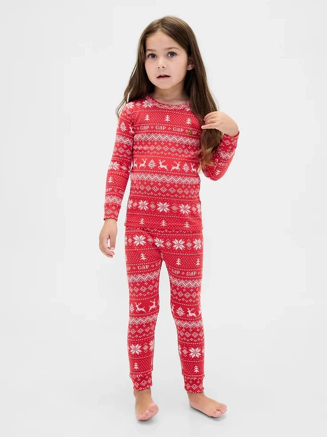 Pyjamas-set i ekologisk borstad bomull för barn och spädbarn