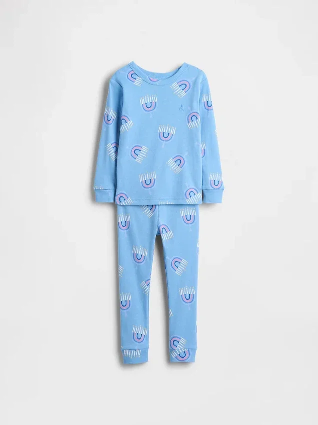 Pyjamas-set i ekologisk borstad bomull för barn och spädbarn