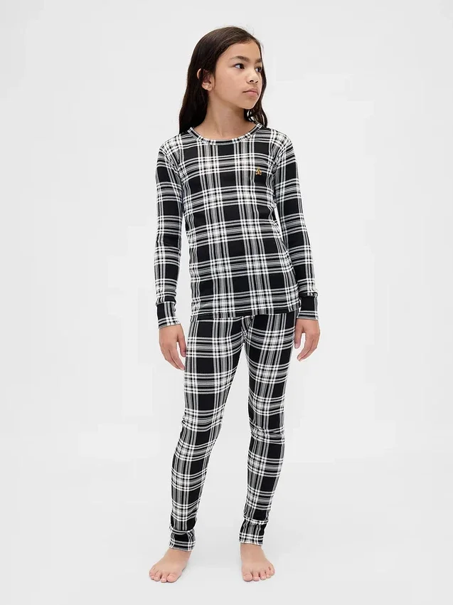 Pyjamas-set i ekologisk borstad bomull för barn och spädbarn
