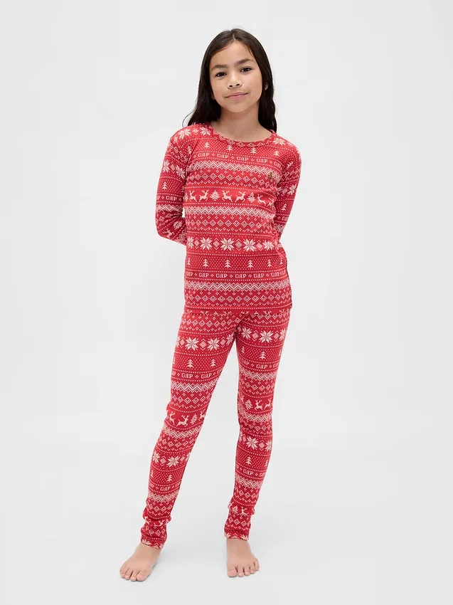 Pyjamas-set i ekologisk borstad bomull för barn och spädbarn
