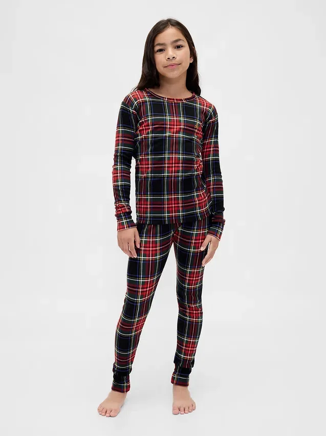 Pyjamas-set i ekologisk borstad bomull för barn och spädbarn