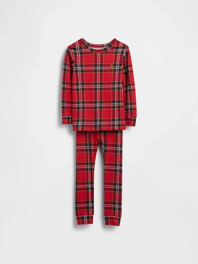 Pyjamas-set i ekologisk borstad bomull för barn och spädbarn