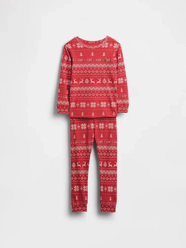 Pyjamas-set i ekologisk borstad bomull för barn och spädbarn