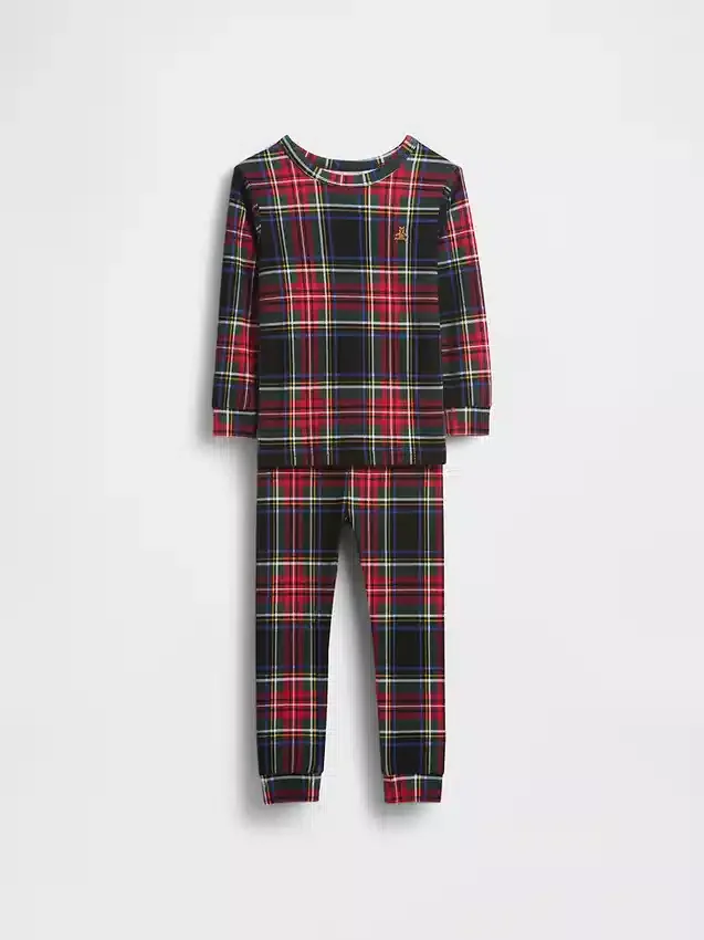 Pyjamas-set i ekologisk borstad bomull för barn och spädbarn