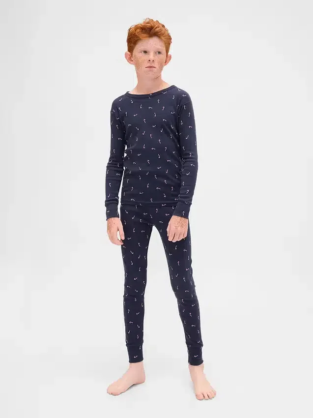 Pyjamas-set i ekologisk borstad bomull för barn och spädbarn