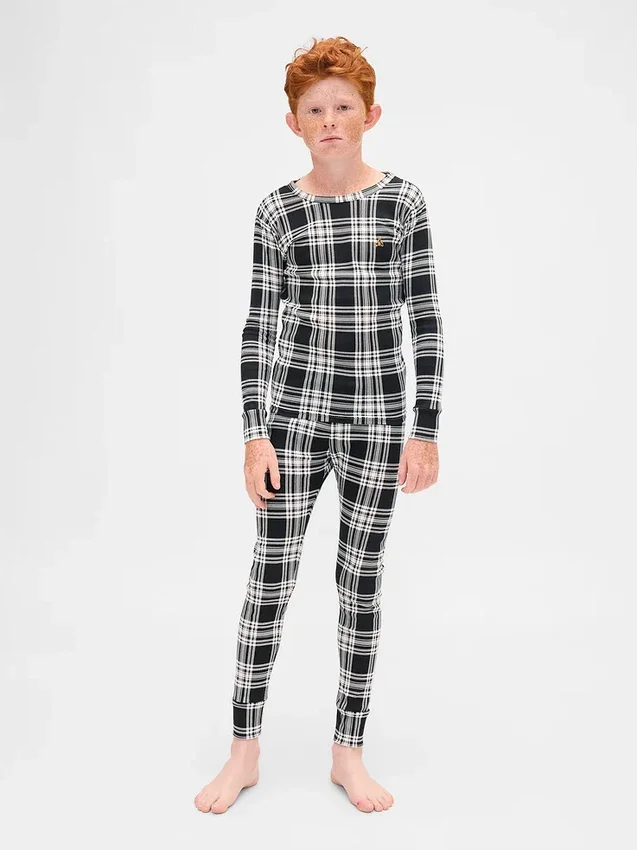 Pyjamas-set i ekologisk borstad bomull för barn och spädbarn