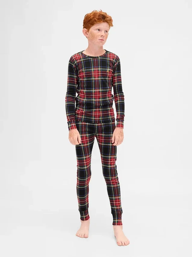 Pyjamas-set i ekologisk borstad bomull för barn och spädbarn