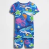 Pyjamas-set i ekologisk borstad bomull med havsdjur för Baby & Småbarn