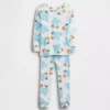 Pyjamas-set i ekologisk borstad bomull med Sesamstaden-motiv för Baby & Småbarn