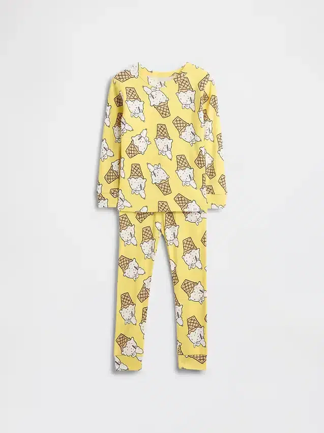 Pyjamas-set i ekologisk borstad bomull med Snoopy-motiv för Baby & Småbarn