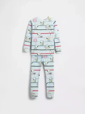 Pyjamas-set i ekologisk borstad bomull med Snoopy-motiv för Baby & Småbarn