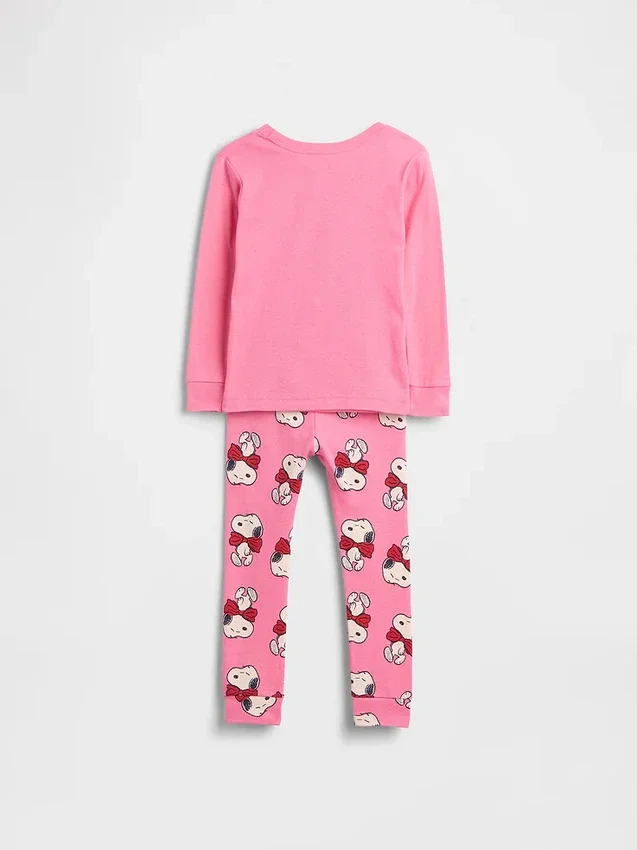 Pyjamas-set i ekologisk borstad bomull med Snoopy-motiv för Baby & Småbarn
