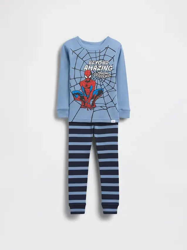 Pyjamas-set i ekologisk borstad bomull med Spider-Man-motiv för Baby & Småbarn