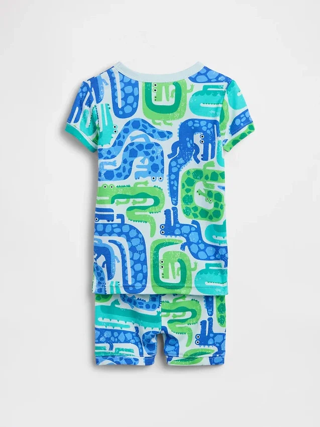 Pyjamas-set i kort modell för Baby & Småbarn i ekologisk borstad bomull