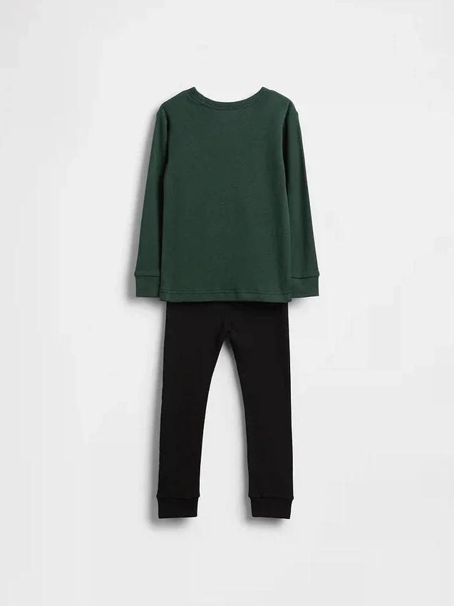 Pyjamas-set i mjuk, borstad ekologisk bomull för Baby & Småbarn