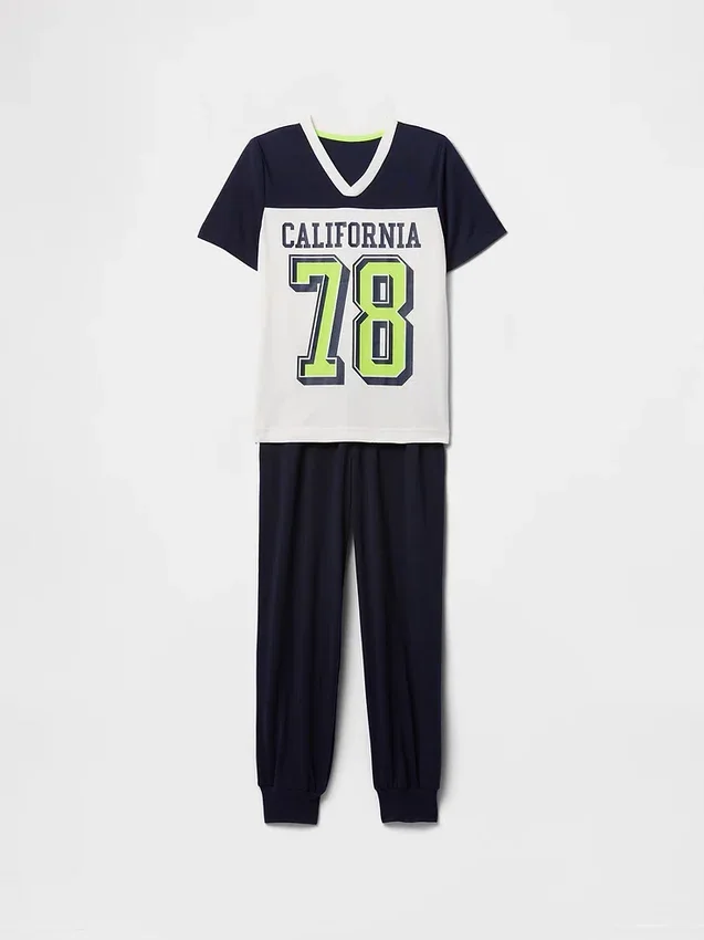 Pyjamas-set med joggingsbyxor i återvunnet material för barn