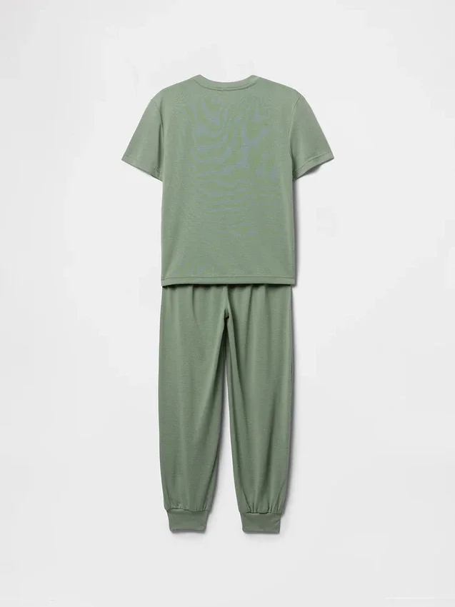 Pyjamas-set med joggingsbyxor i återvunnet material för barn