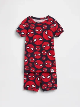 Pyjamas-set med korta Shorts i ekologisk borstad bomull från Marvel för Baby & Småbarn