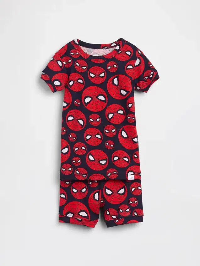 Pyjamas-set med korta Shorts i ekologisk borstad bomull från Marvel för Baby & Småbarn